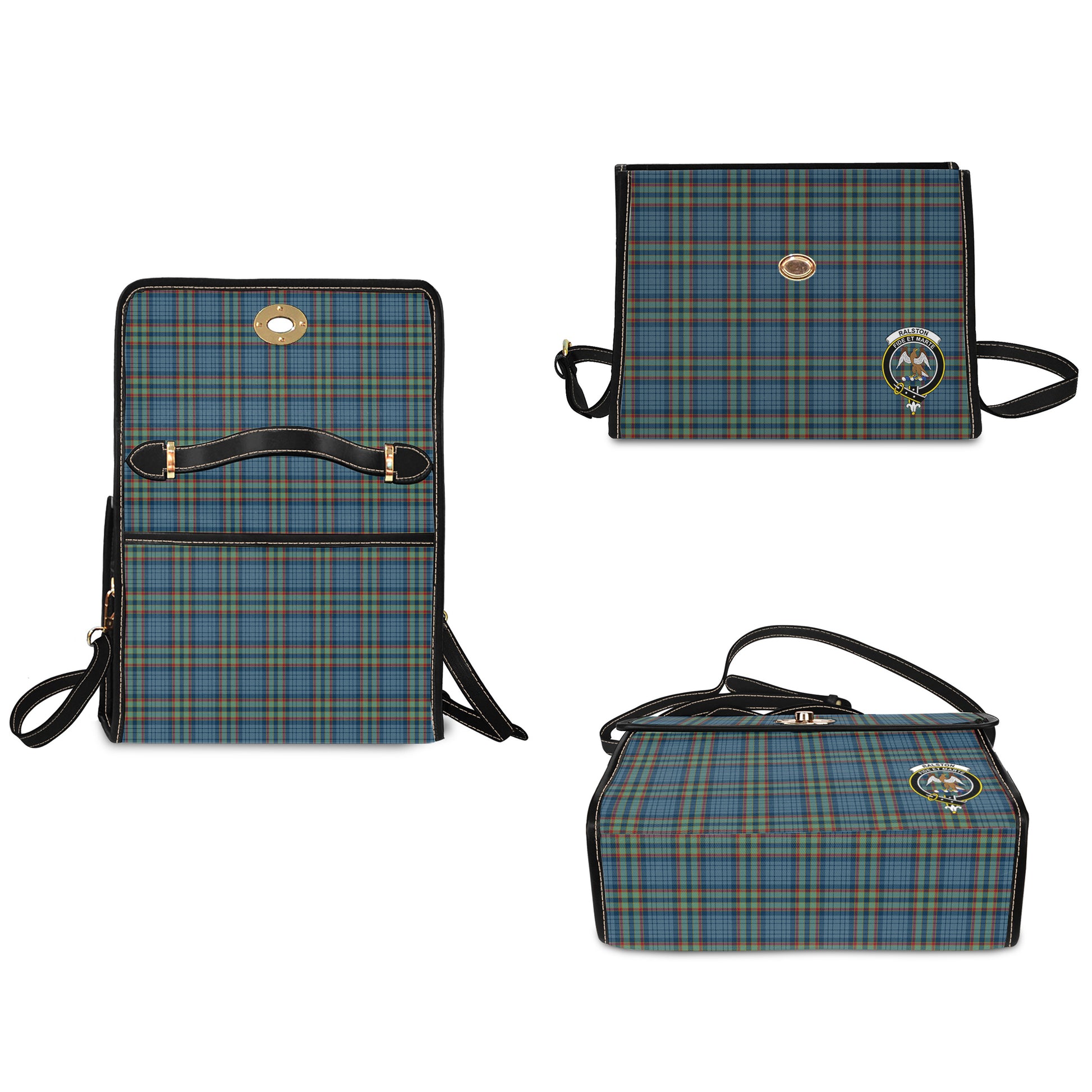 ralston-uk-tartan-leather-strap-waterproof-canvas-bag-with-family-crest