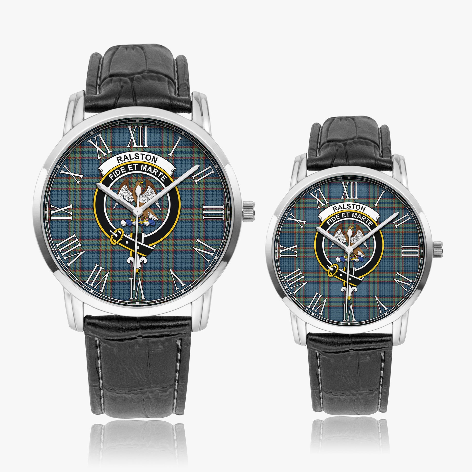 Ralston UK Tartan Family Crest Leather Strap Quartz Watch - Tartanvibesclothing