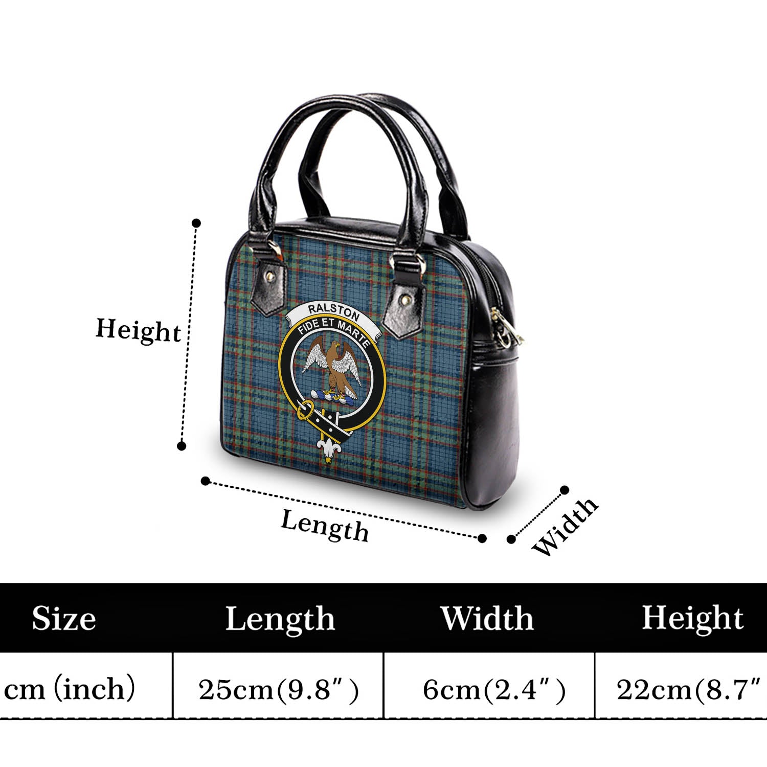 Ralston UK Tartan Shoulder Handbags with Family Crest - Tartanvibesclothing