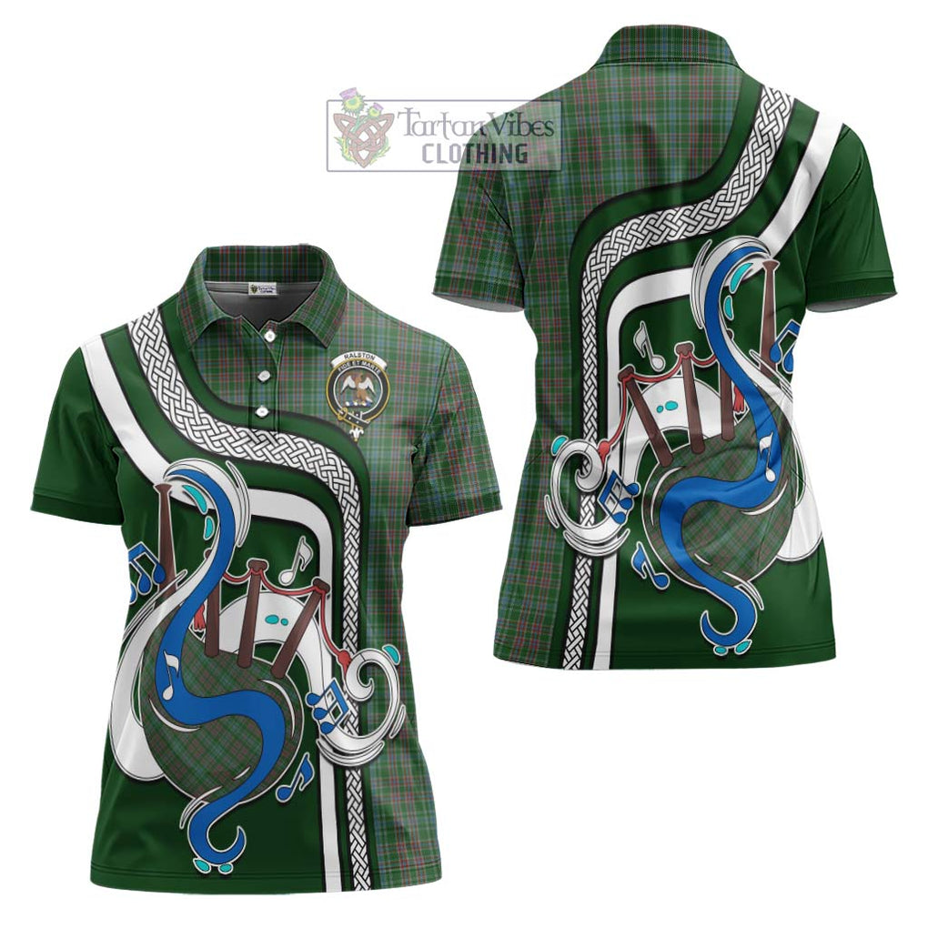 Ralston USA Tartan Women's Polo Shirt with Epic Bagpipe Style Women - Tartanvibesclothing Shop