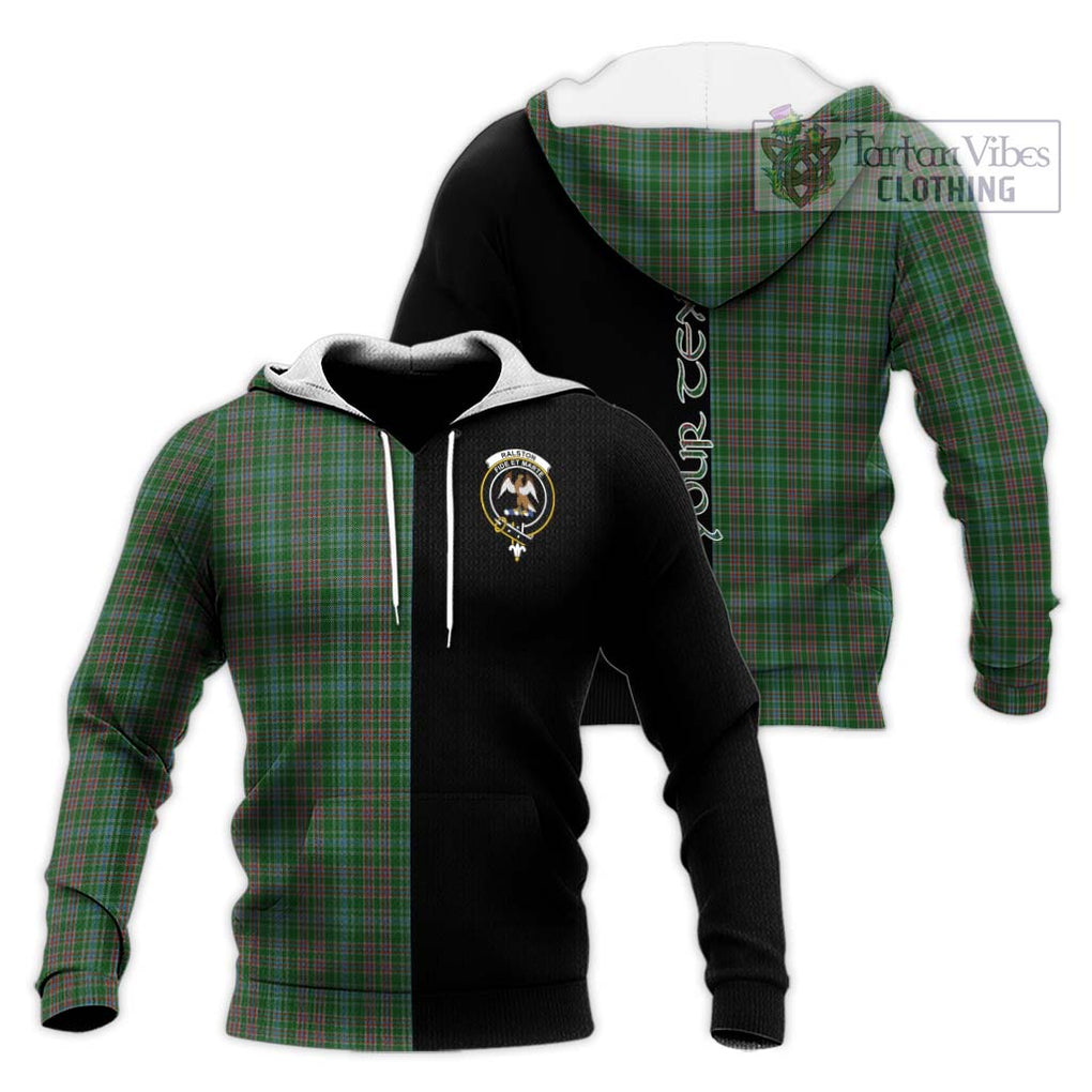 Ralston USA Tartan Knitted Hoodie with Family Crest and Half Of Me Style Unisex Knitted Pullover Hoodie - Tartanvibesclothing Shop