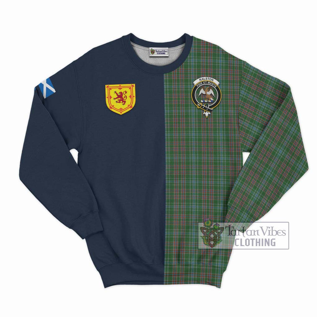 Tartan Vibes Clothing Ralston USA Tartan Sweatshirt with Scottish Lion Royal Arm Half Style