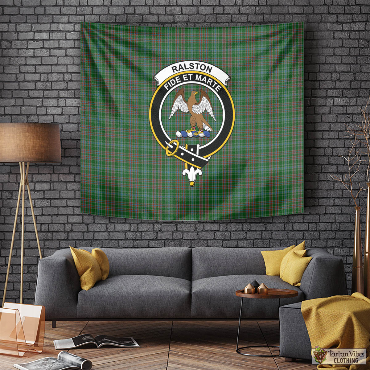 Tartan Vibes Clothing Ralston USA Tartan Tapestry Wall Hanging and Home Decor for Room with Family Crest