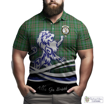 Ralston USA Tartan Polo Shirt with Alba Gu Brath Regal Lion Emblem