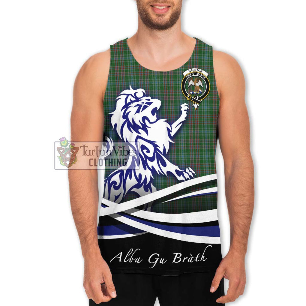 Ralston USA Tartan Men's Tank Top with Alba Gu Brath Regal Lion Emblem Men - Tartanvibesclothing Shop