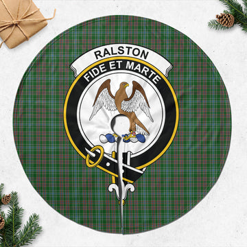 Ralston USA Tartan Christmas Tree Skirt with Family Crest