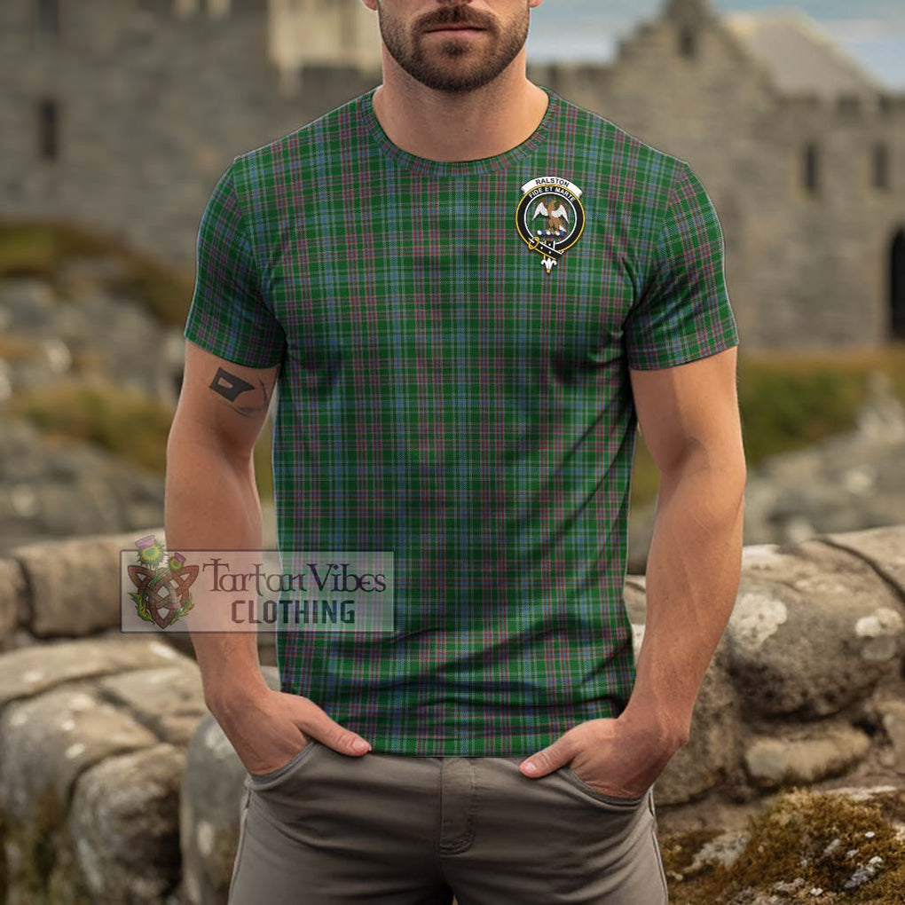 Ralston USA Tartan Cotton T-Shirt with Family Crest Men's Shirt - Tartanvibesclothing Shop