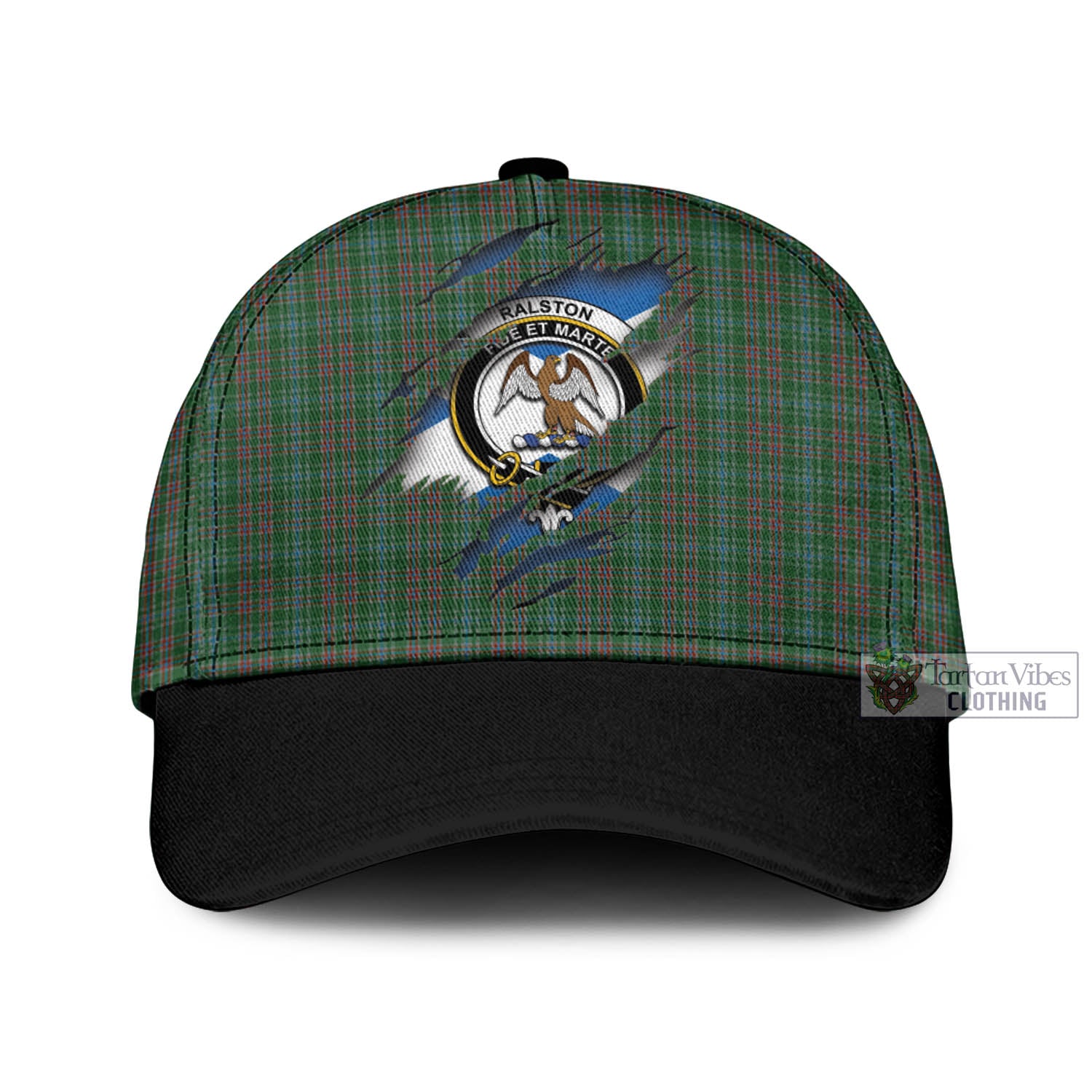 Tartan Vibes Clothing Ralston USA Tartan Classic Cap with Family Crest In Me Style