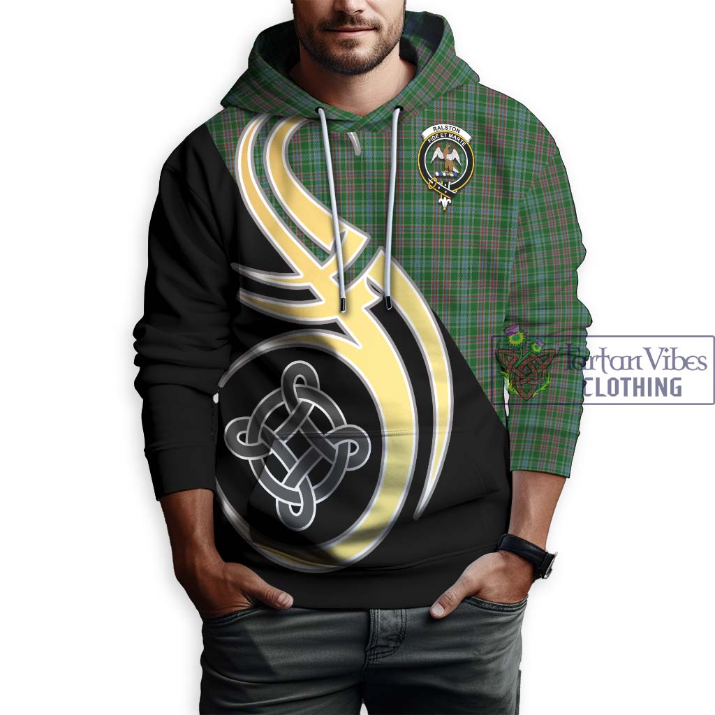 Ralston USA Tartan Hoodie with Family Crest and Celtic Symbol Style Zip Hoodie - Tartan Vibes Clothing