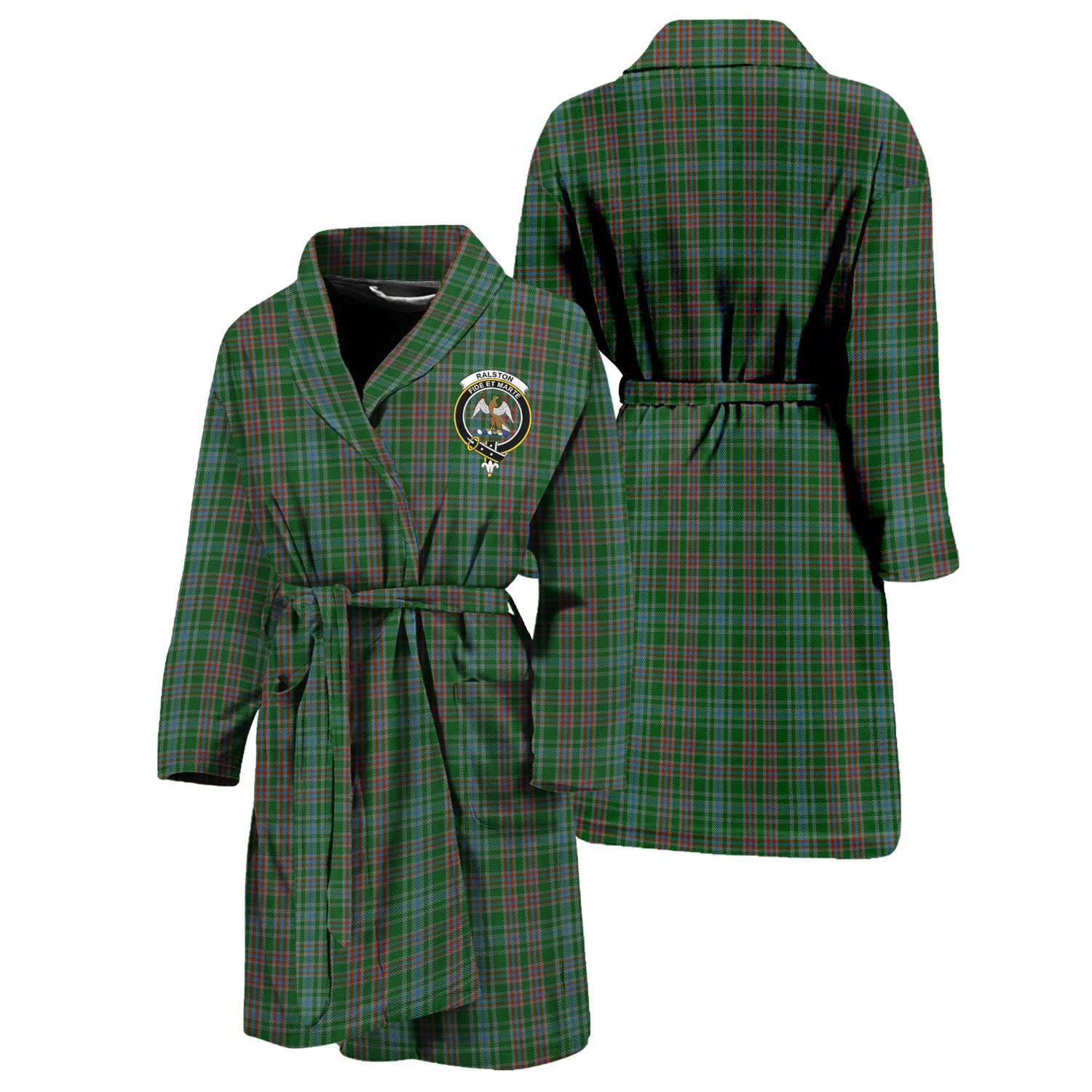 Ralston USA Tartan Bathrobe with Family Crest Unisex S - Tartan Vibes Clothing