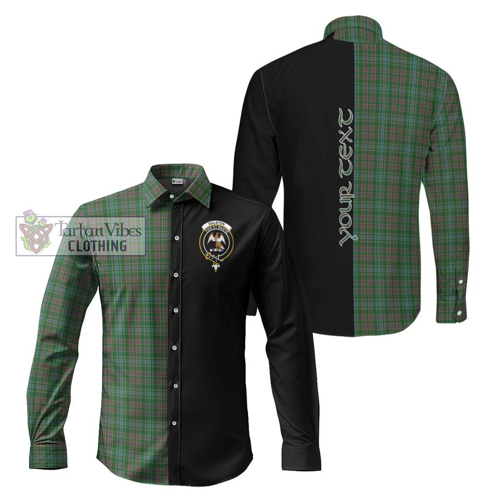 Ralston USA Tartan Long Sleeve Button Shirt with Family Crest and Half Of Me Style Men's Shirt S - Tartanvibesclothing Shop