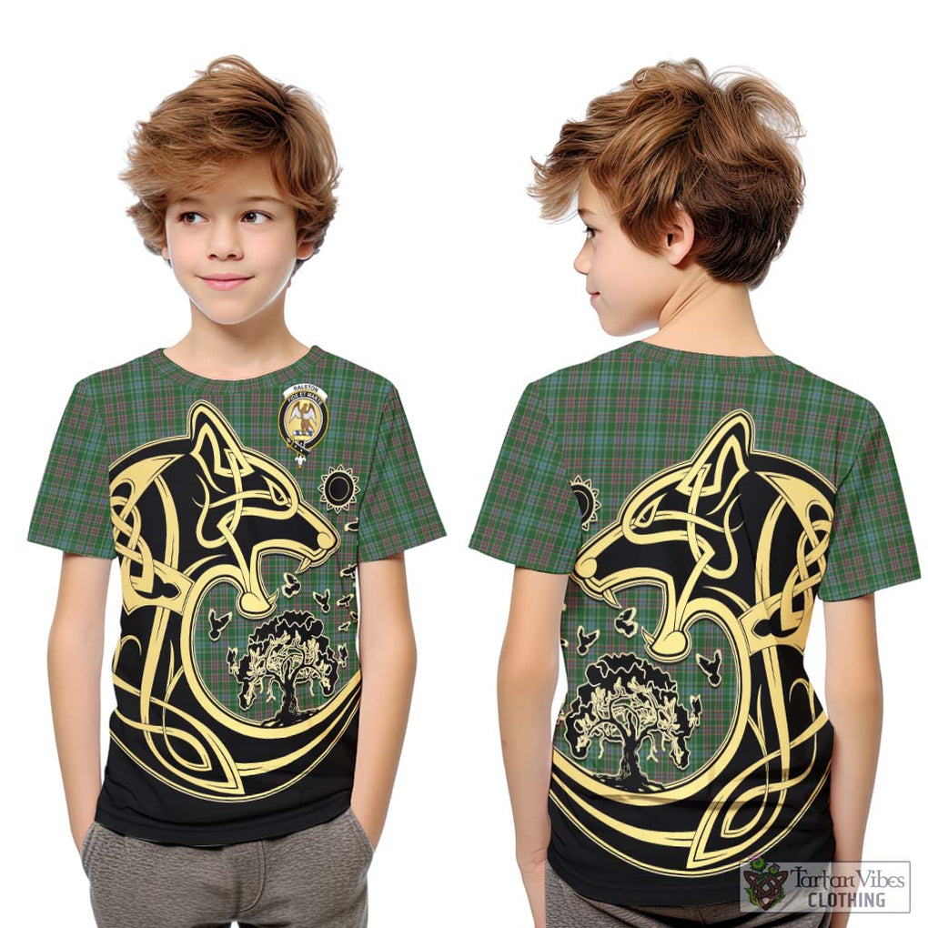 Ralston USA Tartan Kid T-Shirt with Family Crest Celtic Wolf Style Youth XL Size14 - Tartan Vibes Clothing