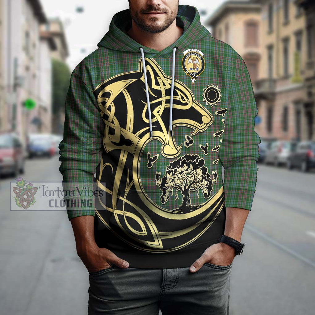 Ralston USA Tartan Hoodie with Family Crest Celtic Wolf Style Zip Hoodie - Tartan Vibes Clothing