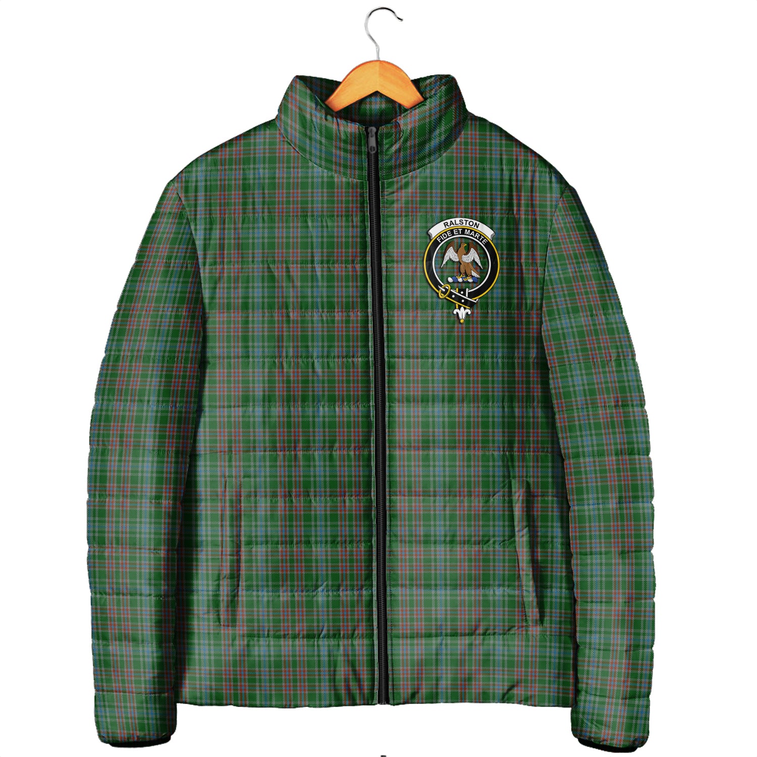 Ralston USA Tartan Padded Jacket with Family Crest Men's Padded Jacket - Tartan Vibes Clothing