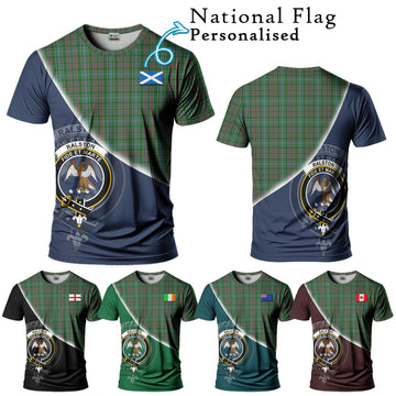 Ralston USA Tartan T-Shirt with Personalised National Flag and Family Crest Half Style