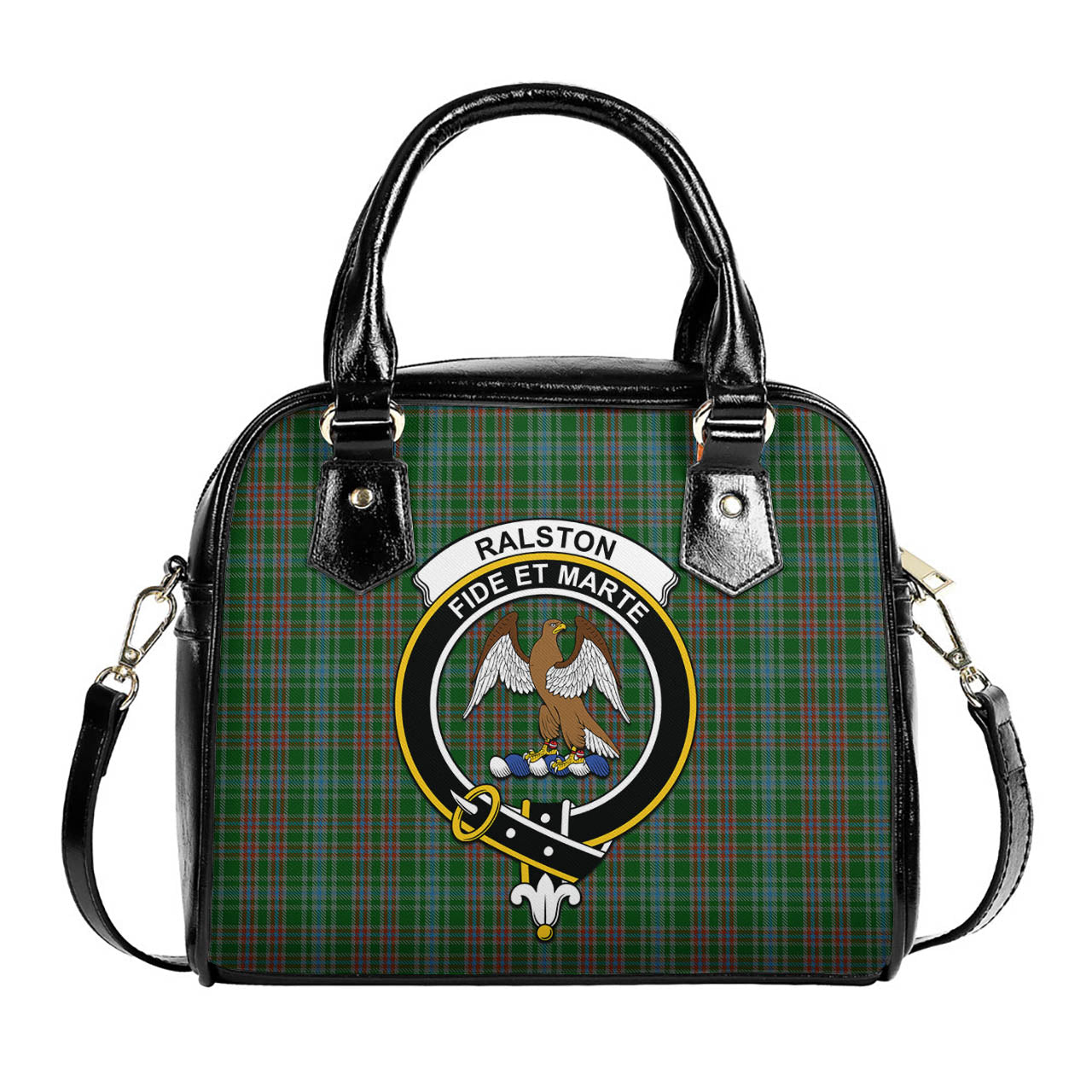 Ralston USA Tartan Shoulder Handbags with Family Crest One Size 6*25*22 cm - Tartanvibesclothing