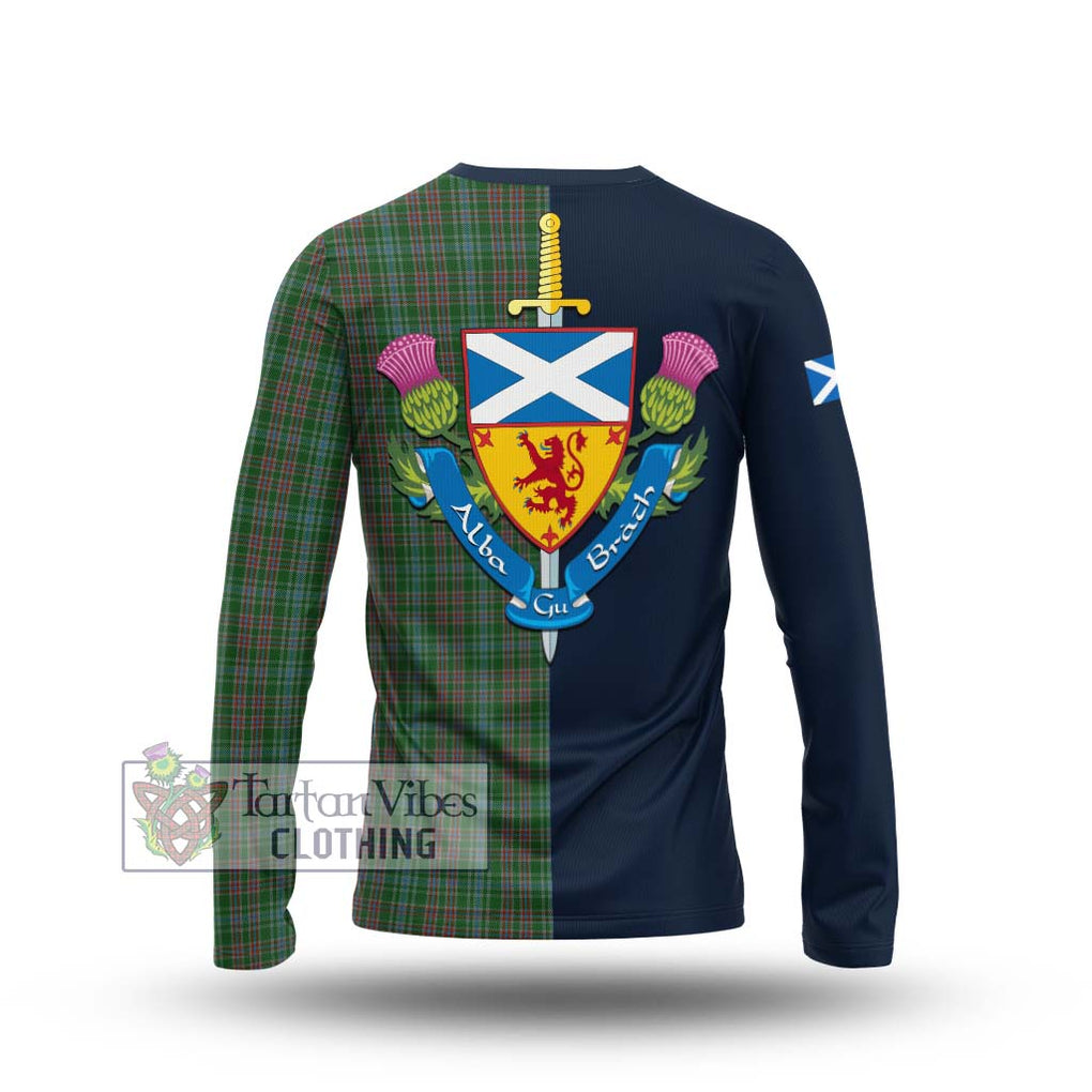 Tartan Vibes Clothing Ralston USA Tartan Long Sleeve T-Shirt with Scottish Lion Royal Arm Half Style