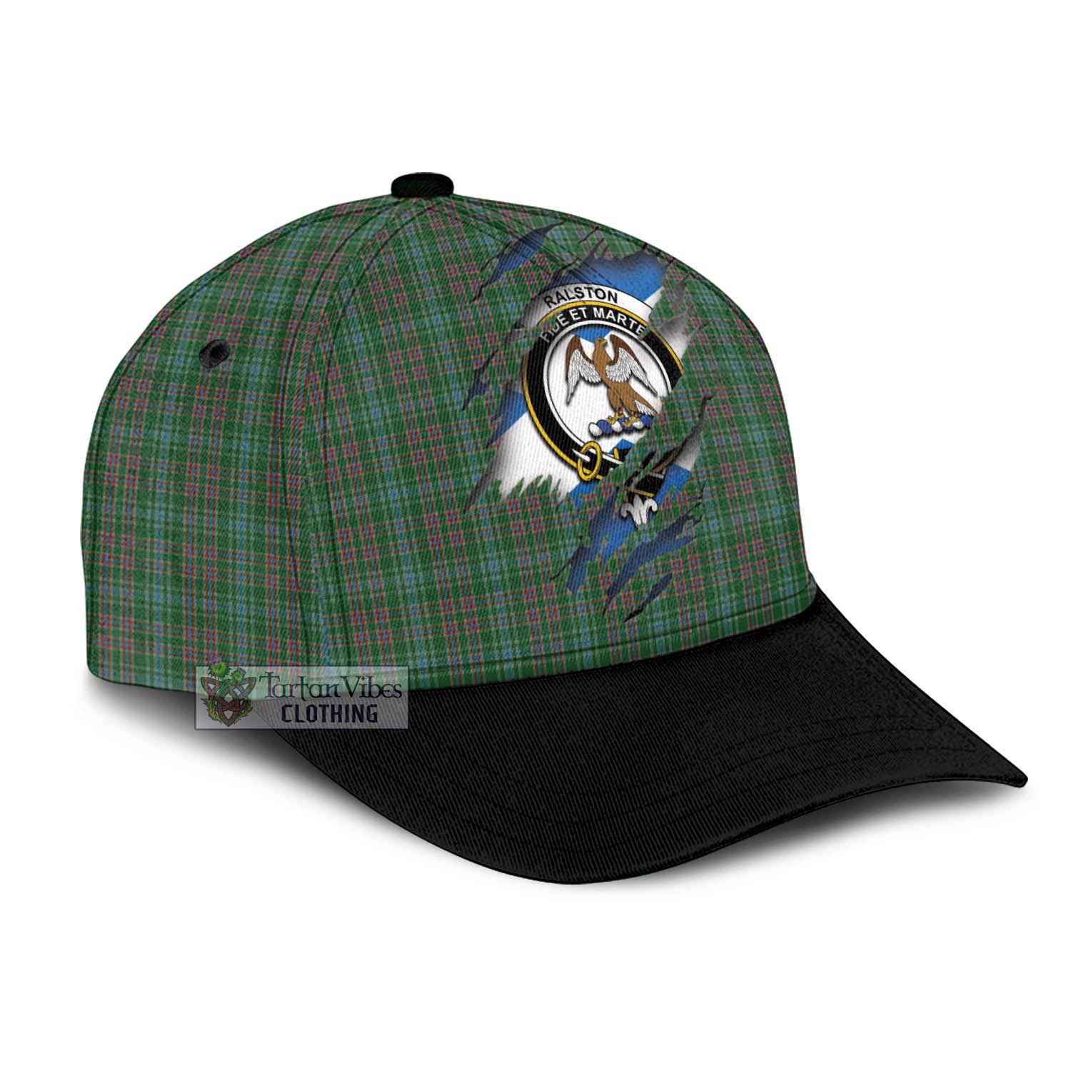 Tartan Vibes Clothing Ralston USA Tartan Classic Cap with Family Crest In Me Style