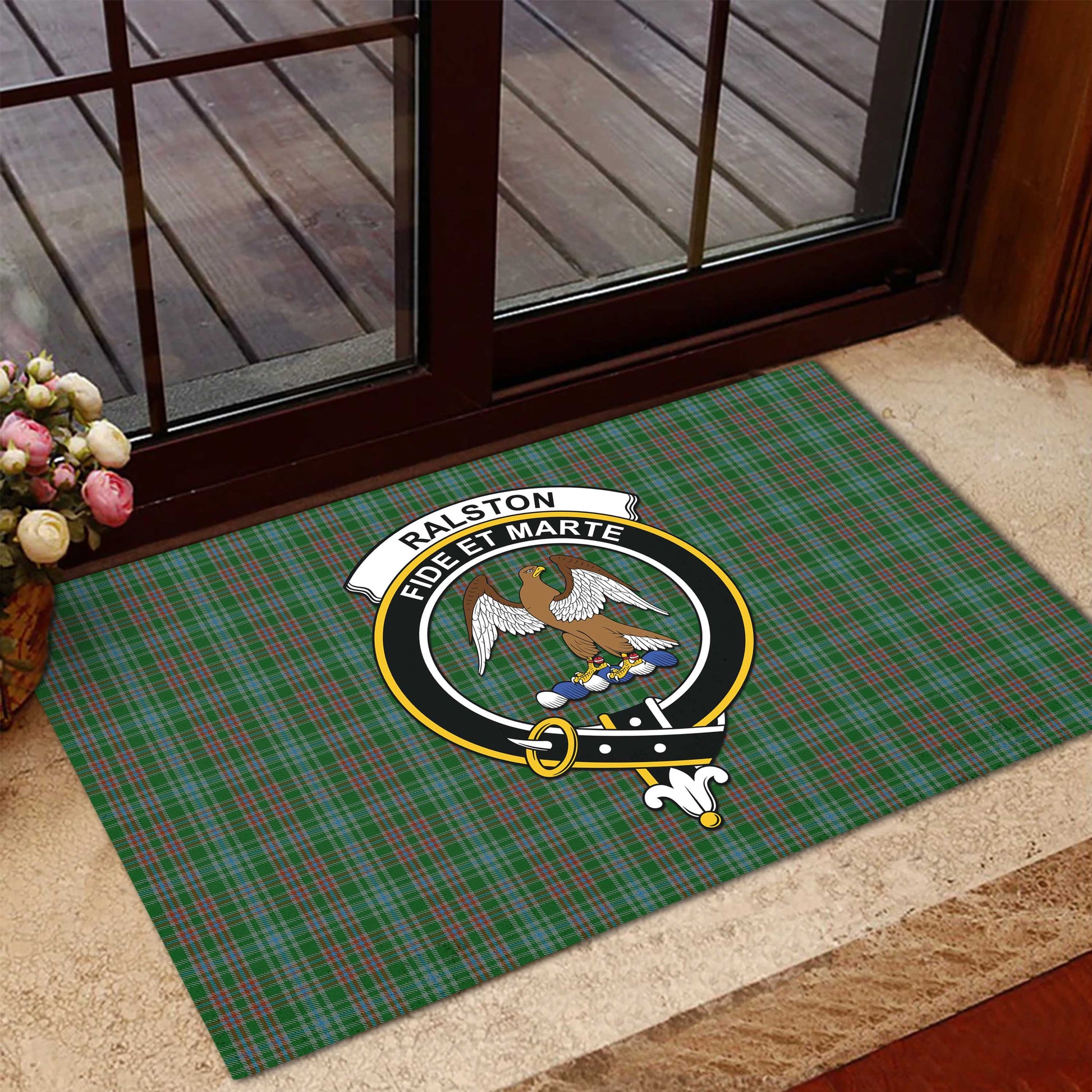 Ralston USA Tartan Door Mat with Family Crest - Tartanvibesclothing