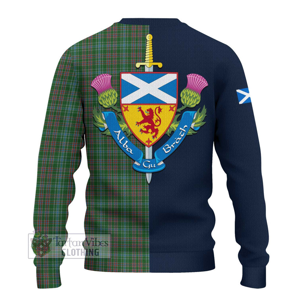 Tartan Vibes Clothing Ralston USA Tartan Knitted Sweater with Scottish Lion Royal Arm Half Style