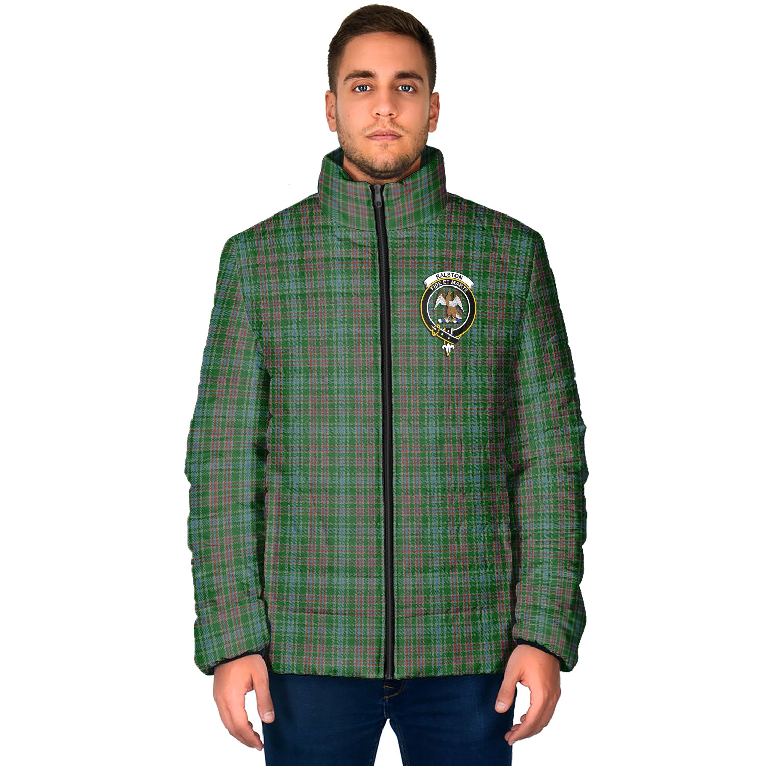 Ralston USA Tartan Padded Jacket with Family Crest - Tartan Vibes Clothing