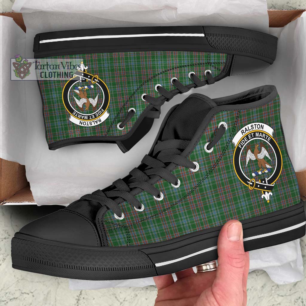 Tartan Vibes Clothing Ralston USA Tartan High Top Shoes with Family Crest