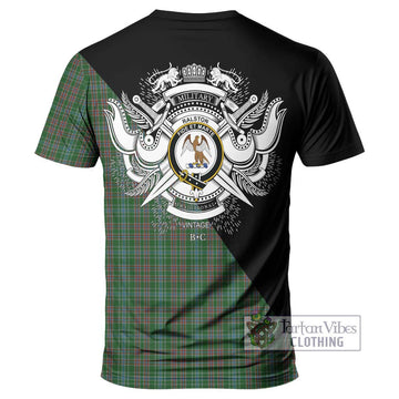 Ralston USA Tartan T-Shirt with Family Crest and Military Logo Style