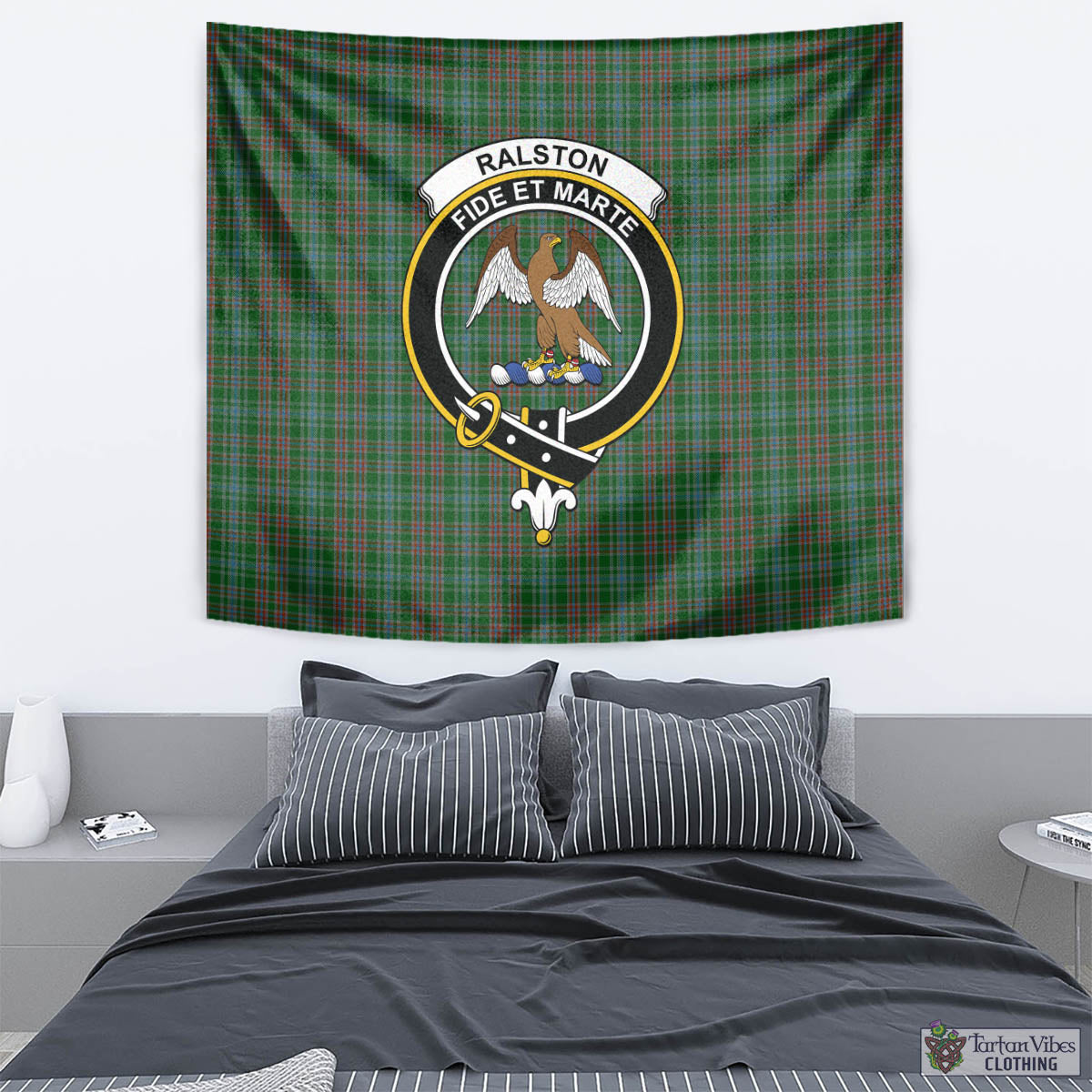 Tartan Vibes Clothing Ralston USA Tartan Tapestry Wall Hanging and Home Decor for Room with Family Crest