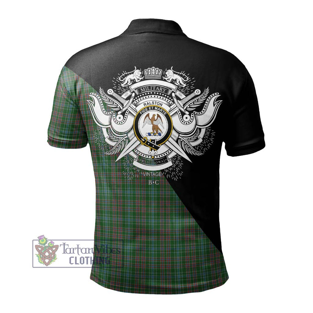 Ralston USA Tartan Polo Shirt with Family Crest and Military Logo Style - Tartanvibesclothing Shop