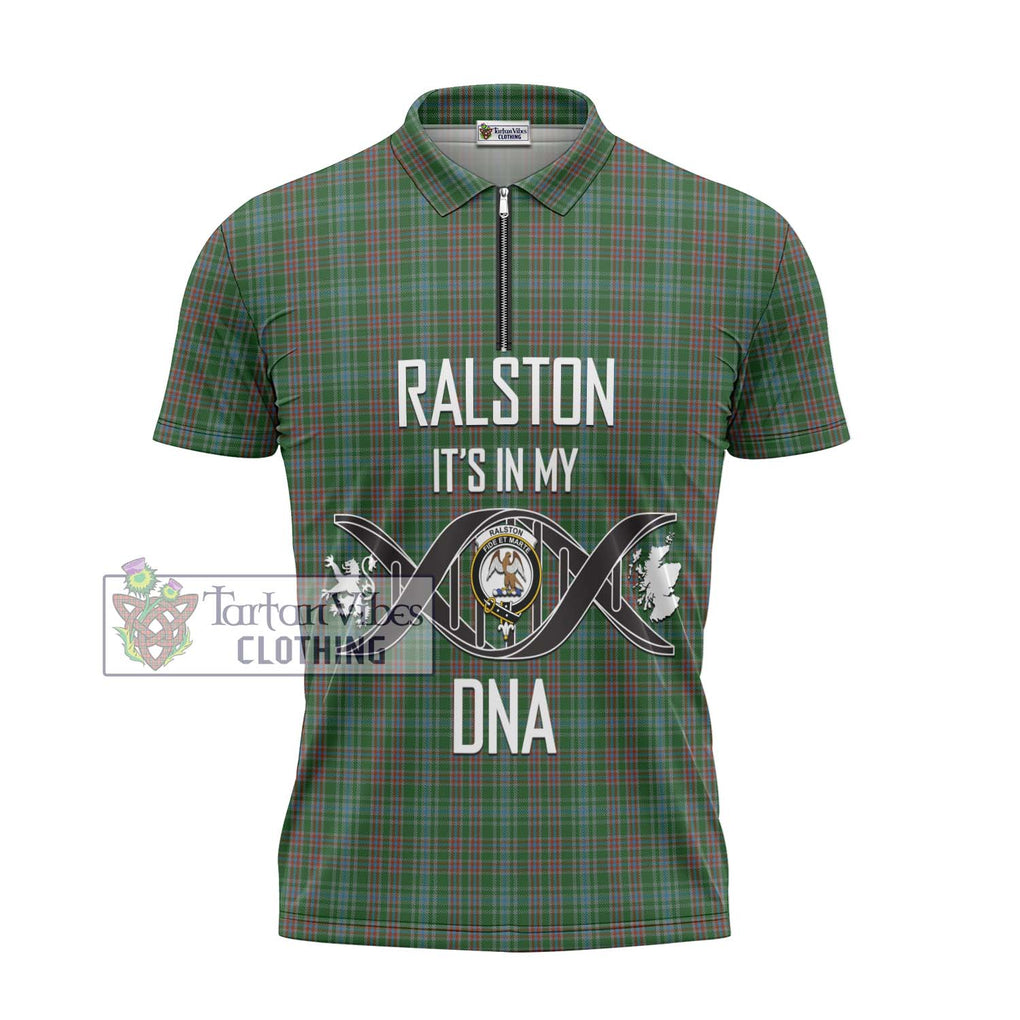 Ralston USA Tartan Zipper Polo Shirt with Family Crest DNA In Me Style - Tartanvibesclothing Shop