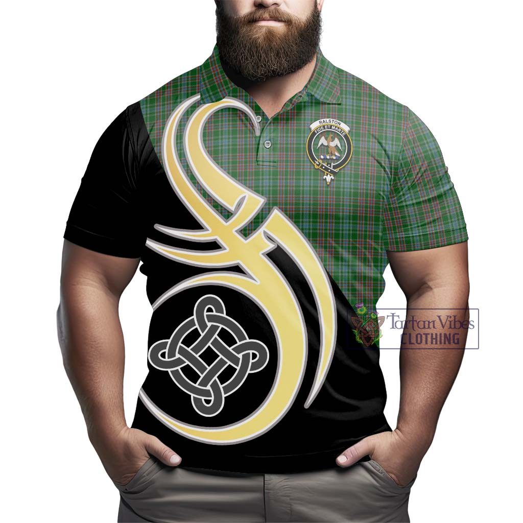 Tartan Vibes Clothing Ralston USA Tartan Polo Shirt with Family Crest and Celtic Symbol Style