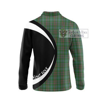 Ralston USA Tartan Long Sleeve Polo Shirt with Family Crest Circle Style