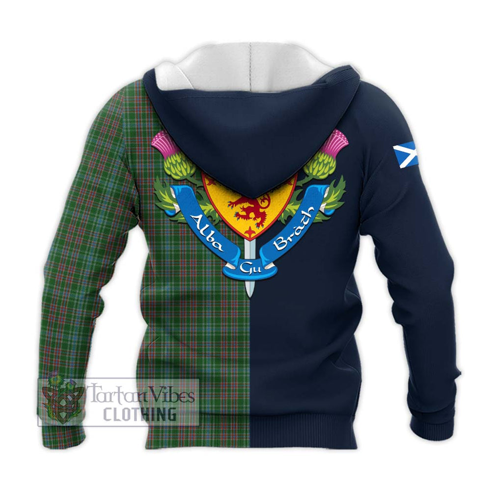 Tartan Vibes Clothing Ralston USA Tartan Knitted Hoodie with Scottish Lion Royal Arm Half Style