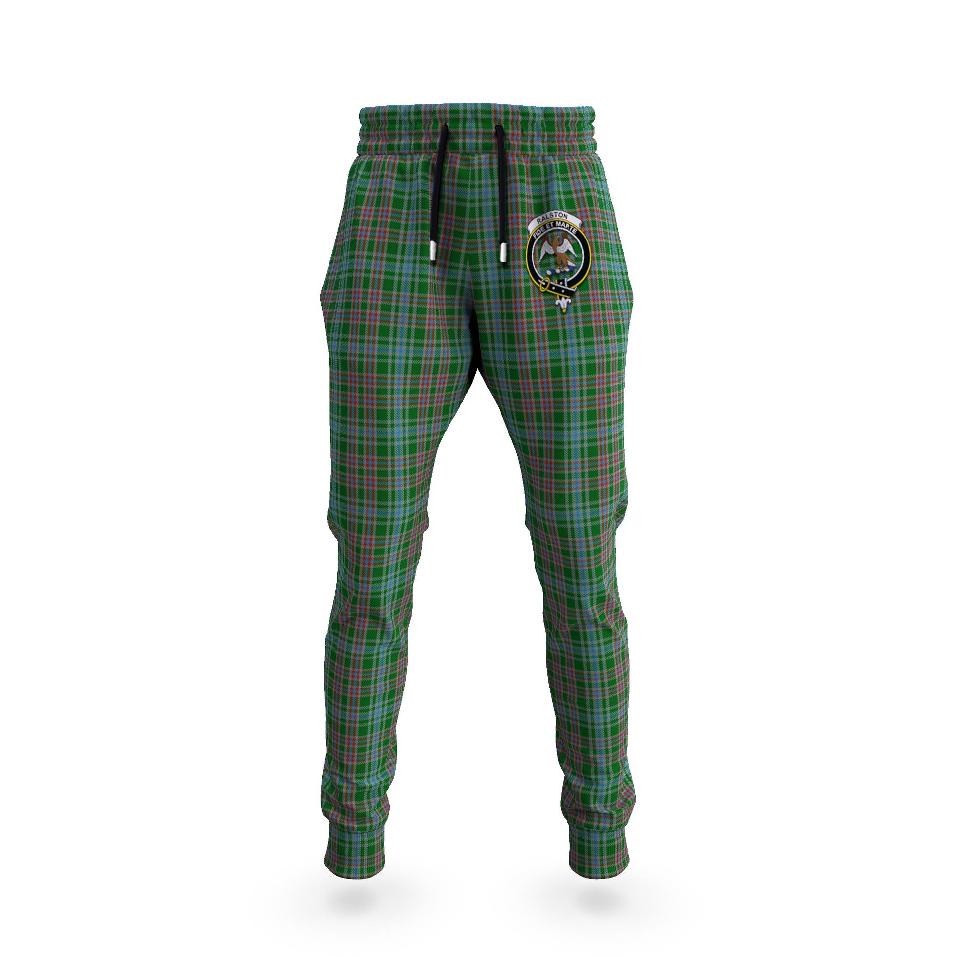 Ralston USA Tartan Joggers Pants with Family Crest - Tartanvibesclothing Shop