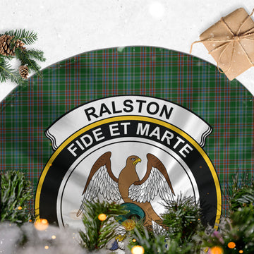 Ralston USA Tartan Christmas Tree Skirt with Family Crest