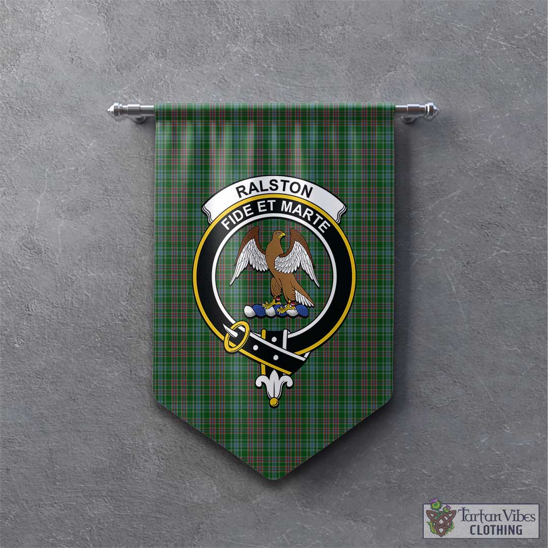 Tartan Vibes Clothing Ralston USA Tartan Gonfalon, Tartan Banner with Family Crest