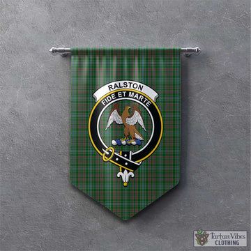 Ralston USA Tartan Gonfalon, Tartan Banner with Family Crest