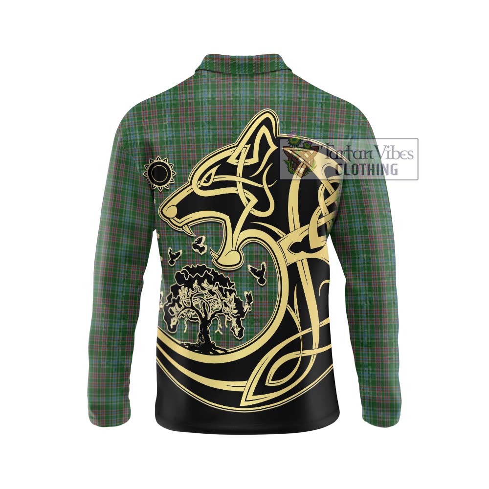 Ralston USA Tartan Long Sleeve Polo Shirt with Family Crest Celtic Wolf Style - Tartanvibesclothing Shop