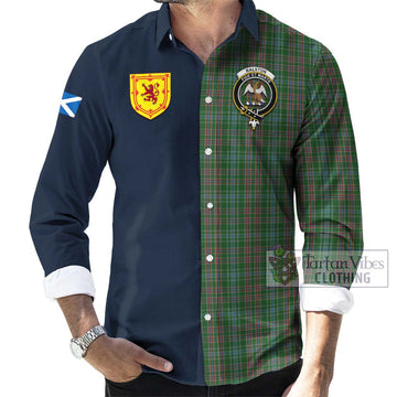 Ralston USA Tartan Long Sleeve Button Shirt Alba with Scottish Lion Royal Arm Half Style