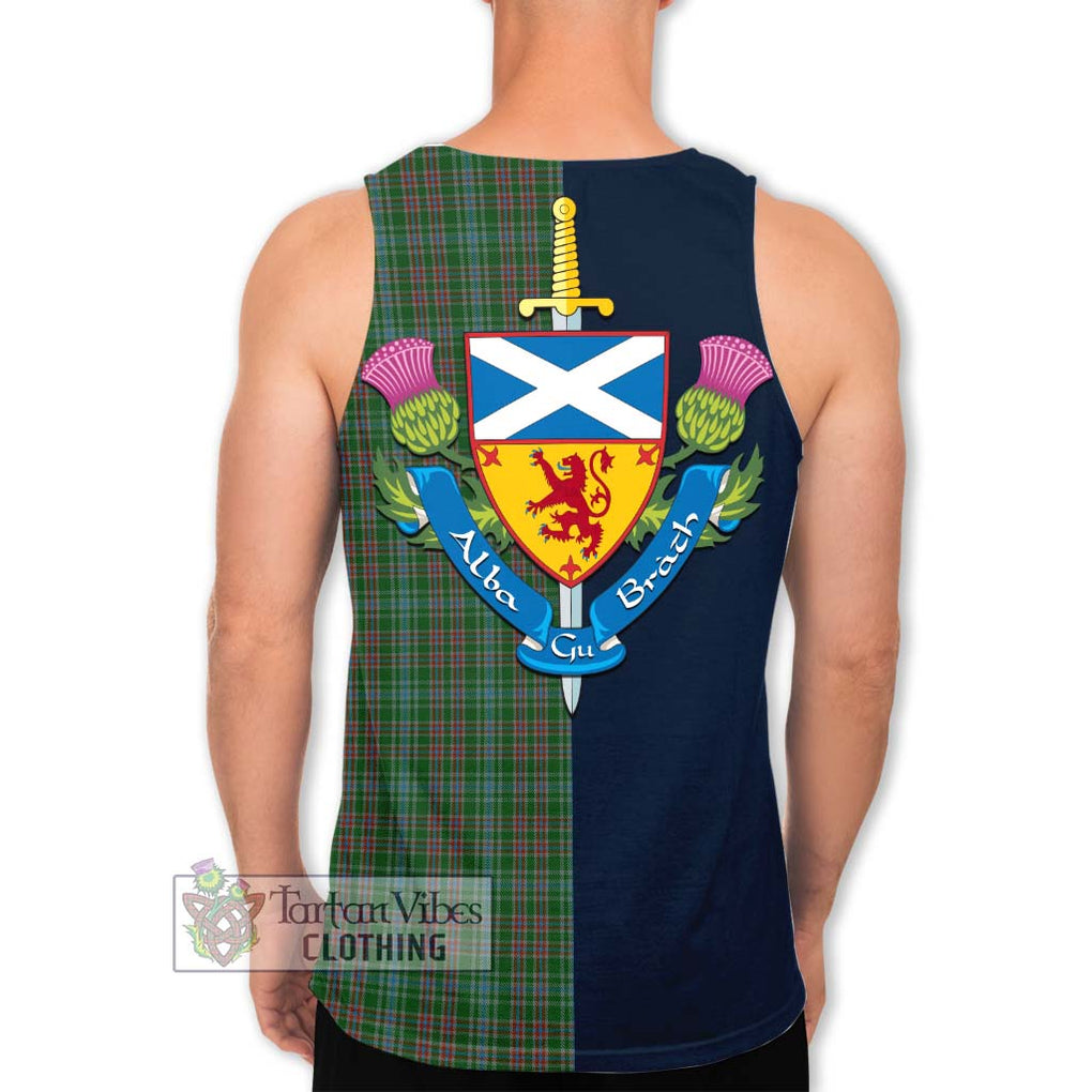 Tartan Vibes Clothing Ralston USA Tartan Men's Tank Top with Scottish Lion Royal Arm Half Style