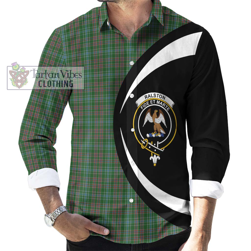 Ralston USA Tartan Long Sleeve Button Up with Family Crest Circle Style - Tartan Vibes Clothing