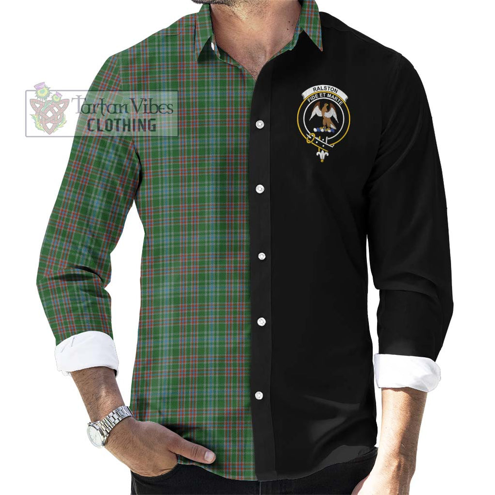 Ralston USA Tartan Long Sleeve Button Shirt with Family Crest and Half Of Me Style - Tartanvibesclothing Shop