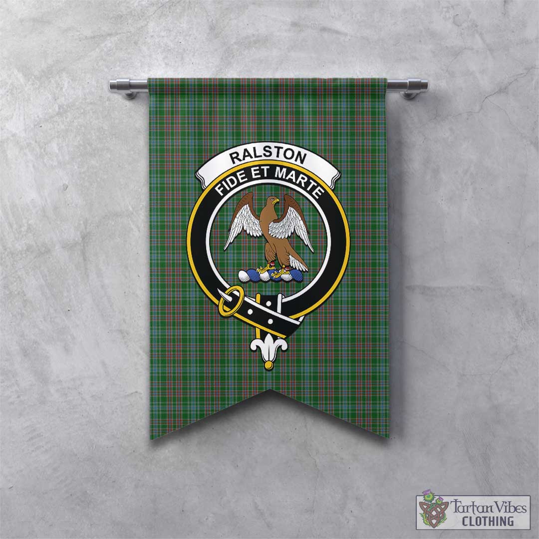 Tartan Vibes Clothing Ralston USA Tartan Gonfalon, Tartan Banner with Family Crest