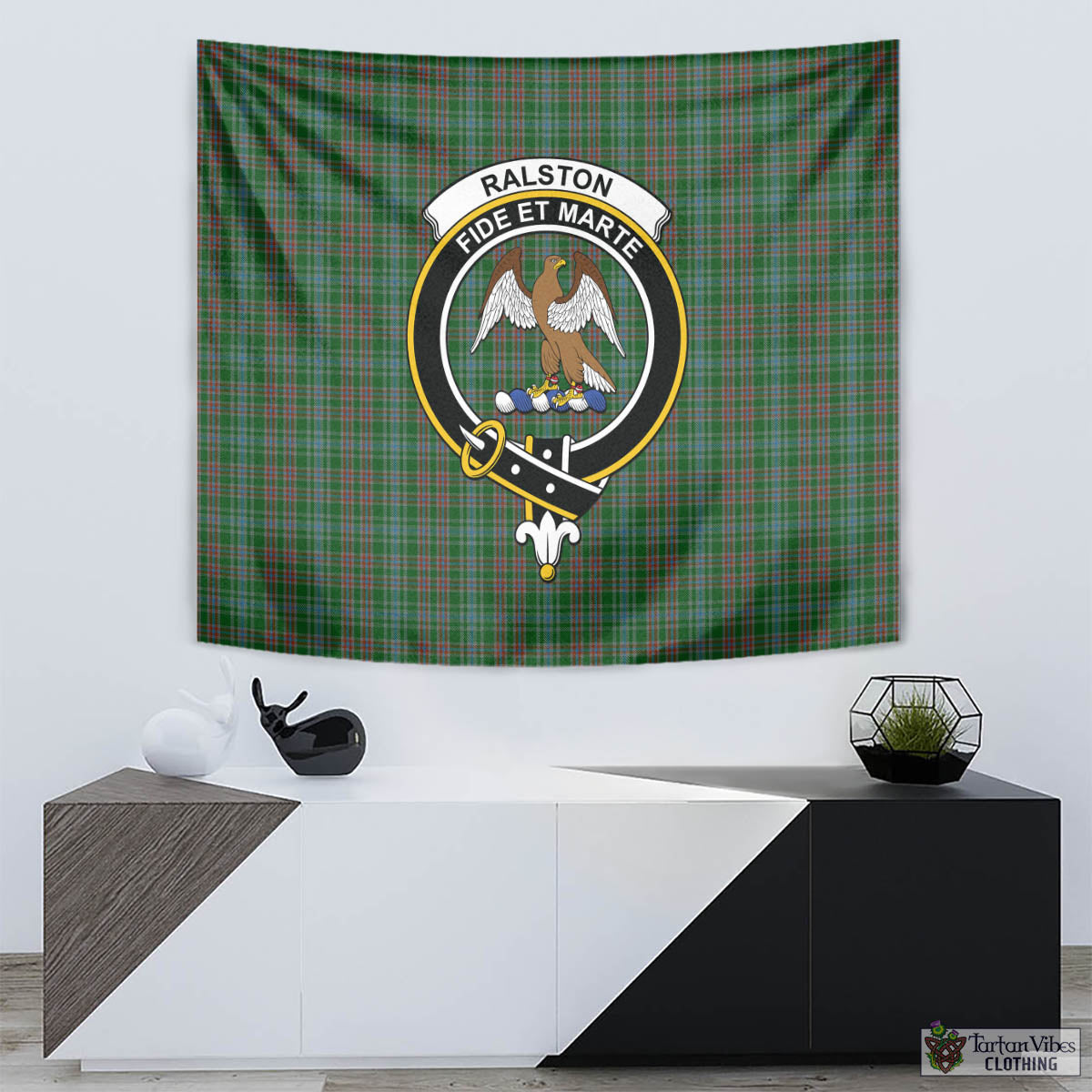 Tartan Vibes Clothing Ralston USA Tartan Tapestry Wall Hanging and Home Decor for Room with Family Crest