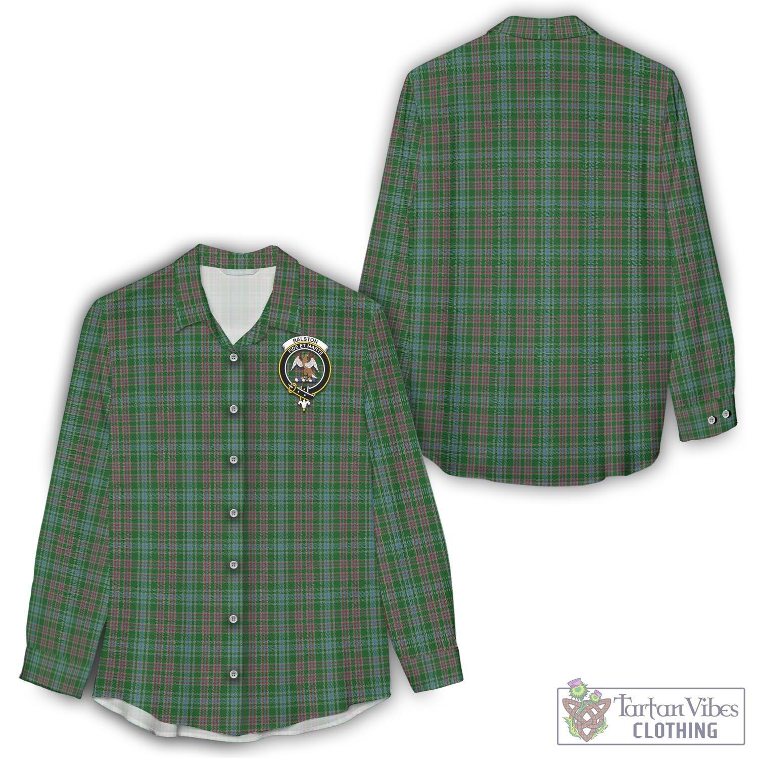 Tartan Vibes Clothing Ralston USA Tartan Womens Casual Shirt with Family Crest