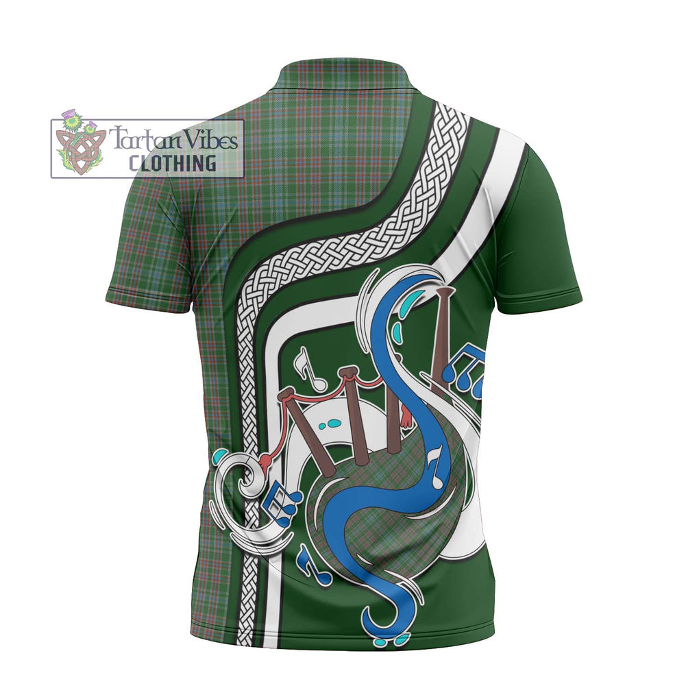 Ralston USA Tartan Zipper Polo Shirt with Epic Bagpipe Style - Tartanvibesclothing Shop