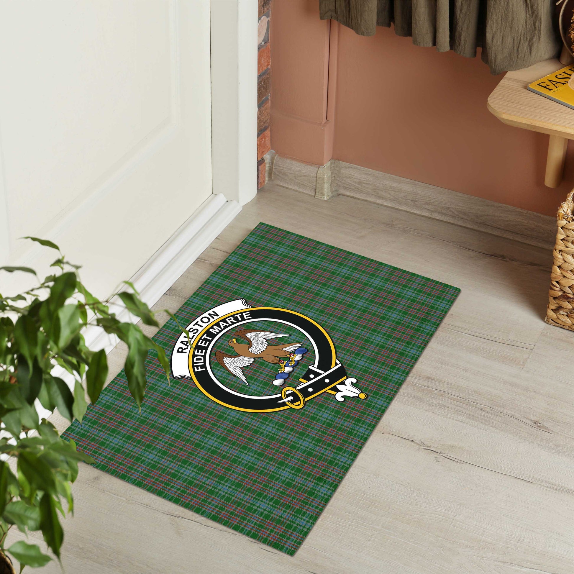 Ralston USA Tartan Door Mat with Family Crest - Tartanvibesclothing