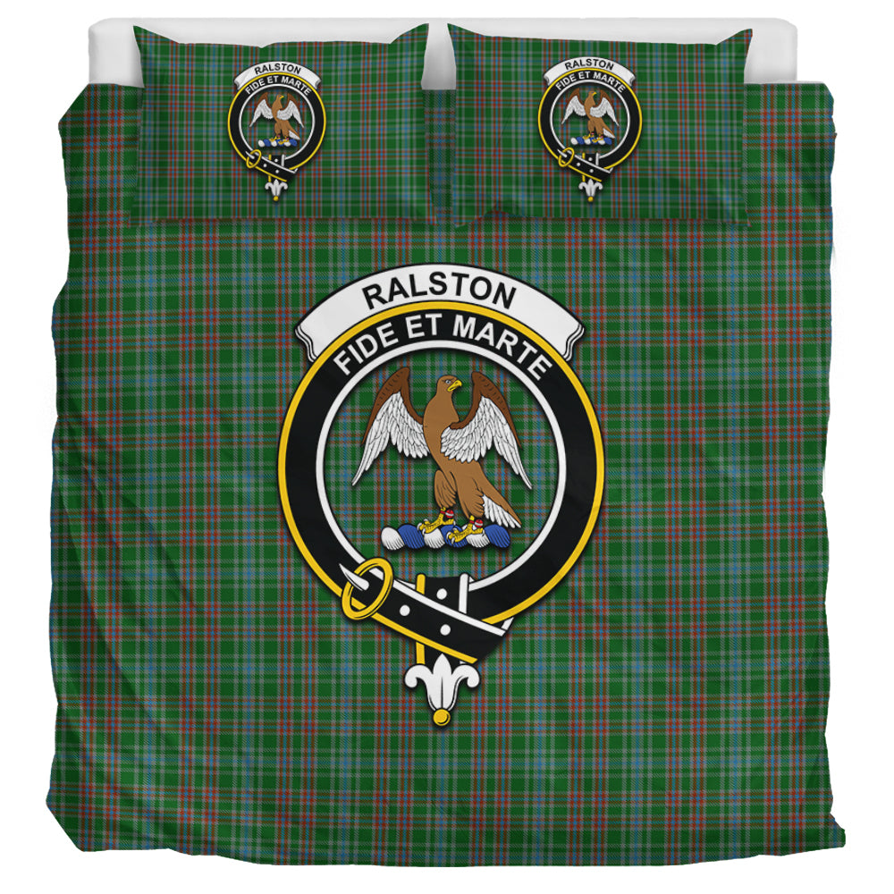 Ralston USA Tartan Bedding Set with Family Crest UK Bedding Set UK Super King 104*94 inch - Tartan Vibes Clothing