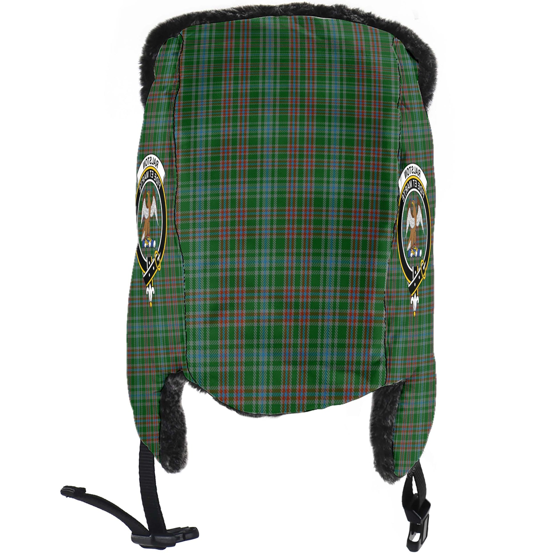 Ralston USA Tartan Winter Trapper Hat with Family Crest - Tartanvibesclothing