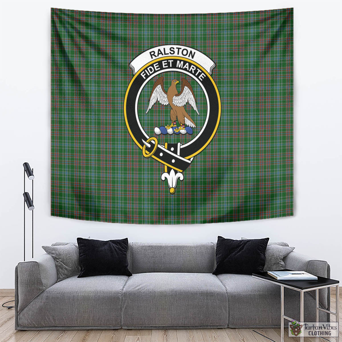 Tartan Vibes Clothing Ralston USA Tartan Tapestry Wall Hanging and Home Decor for Room with Family Crest